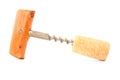 Cork-screw on white Royalty Free Stock Photo