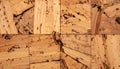 Cork Tiles Background with Natural Brown Texture Material Panels Close Up Royalty Free Stock Photo