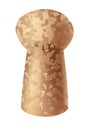 Cork wine stopper. Corkwood plug. Wine stopper. Wooden bung for bottle, equipment for alcohol winery production. Wooden