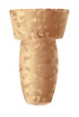 Cork wine stopper. Corkwood plug. Wine stopper. Wooden bung for bottle, equipment for alcohol winery production. Wooden