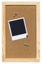 Corkboard with Empty Polaroid Royalty Free Stock Photo