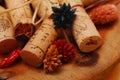 Corks and Golden plate