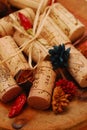 Corks and Golden plate