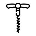 corkscrew bartender line icon vector illustration