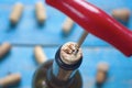 Corkscrew,corks,wine bottle, Royalty Free Stock Photo