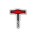 Corkscrew doodle icon, vector illustration