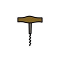 Corkscrew doodle icon, vector illustration