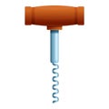 Corkscrew icon, cartoon style