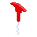 Corkscrew icon isometric vector. Wine drink