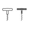 Corkscrew line and glyph icon, kitchen Royalty Free Stock Photo