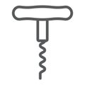 Corkscrew line icon, kitchen and cooking Royalty Free Stock Photo