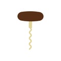 Corkscrew Opener flat style on white background. Vector illustration. Royalty Free Stock Photo
