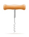 Corkscrew for opening a cork in a wine bottle vector illustration Royalty Free Stock Photo