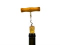Corkscrew for opening corks of wine bottles on a white background Royalty Free Stock Photo