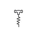 Corkscrew outline icon