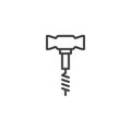 Corkscrew outline icon
