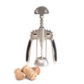 Corkscrew and stoppers. Royalty Free Stock Photo