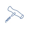 Corkscrew tool for opening bottles of wine displayed against a minimalistic background Royalty Free Stock Photo