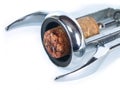 Corkscrew with wine cork Royalty Free Stock Photo