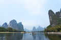 Li River scenery sight with fog in spring, Guilin, China