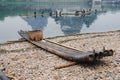 Cormorant fisherman birds and bamboo boats on the Li River in Yangshuo, Guangxi, China Royalty Free Stock Photo