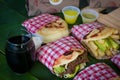 Corn arepas stuffed with beef, chicken breast, pork ham, mozzarella cheese and avocado Royalty Free Stock Photo