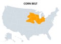 Corn Belt of the United States, region with maize as dominant crop, map