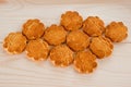 Corn biscuit on wooden background Royalty Free Stock Photo