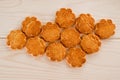 Corn biscuit on wooden background Royalty Free Stock Photo