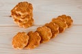 Corn biscuit on wooden background Royalty Free Stock Photo