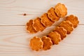 Corn biscuit on wooden background Royalty Free Stock Photo