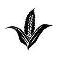 Corn black vector icon on white background