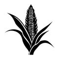 Corn black vector icon on white background