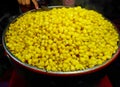 Corn boil hot, add sugar, milk, butter and delicious. Royalty Free Stock Photo