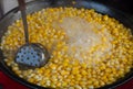 Corn boil hot, add sugar, milk, butter and delicious. Royalty Free Stock Photo