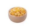 Corn in a bowl on a white background Royalty Free Stock Photo