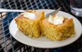 Corn bread with butter Royalty Free Stock Photo