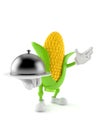 Corn character holding catering dome