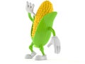 Corn character looking up