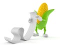 Corn character reading a long list Royalty Free Stock Photo