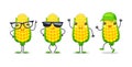 Corn Character with Various Face Expressions