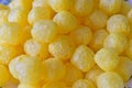 Yellow corn cheese balls yummy for beer Royalty Free Stock Photo