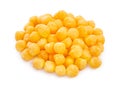 Corn cheese  balls snack heap isolated on a white background Royalty Free Stock Photo