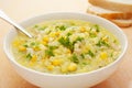 Corn Chowder Soup with Potatoes and Green Capsicum Royalty Free Stock Photo