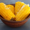 Corn on the cob in a bowl