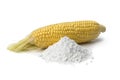 Corn on the cob and a heap of corn starch Royalty Free Stock Photo