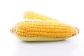 corn cob isolated on white background with. with green leaves Royalty Free Stock Photo