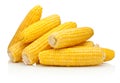 Corn on the cob kernels peeled isolated on white background Royalty Free Stock Photo