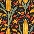 Corn cob maize seamless pattern. Background for Kwanzaa or Thanksgiving Royalty Free Stock Photo