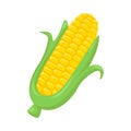 Corn On The Cob Sign Emoji Icon Illustration. Maize Vector Symbol Emoticon Design Clip Art Sign Comic Style.